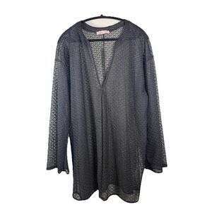 Coastal Comfort Swim Womens‎ Large Black Sheer Swim Cover Up Resortcore Beach